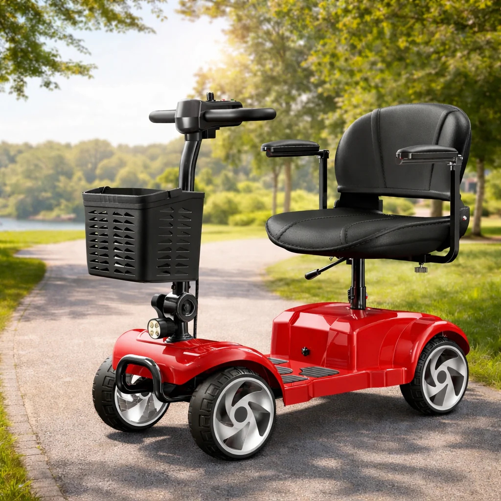 4-Wheel Electric Scooter with 20-Mile Range & 330 lbs Capacity