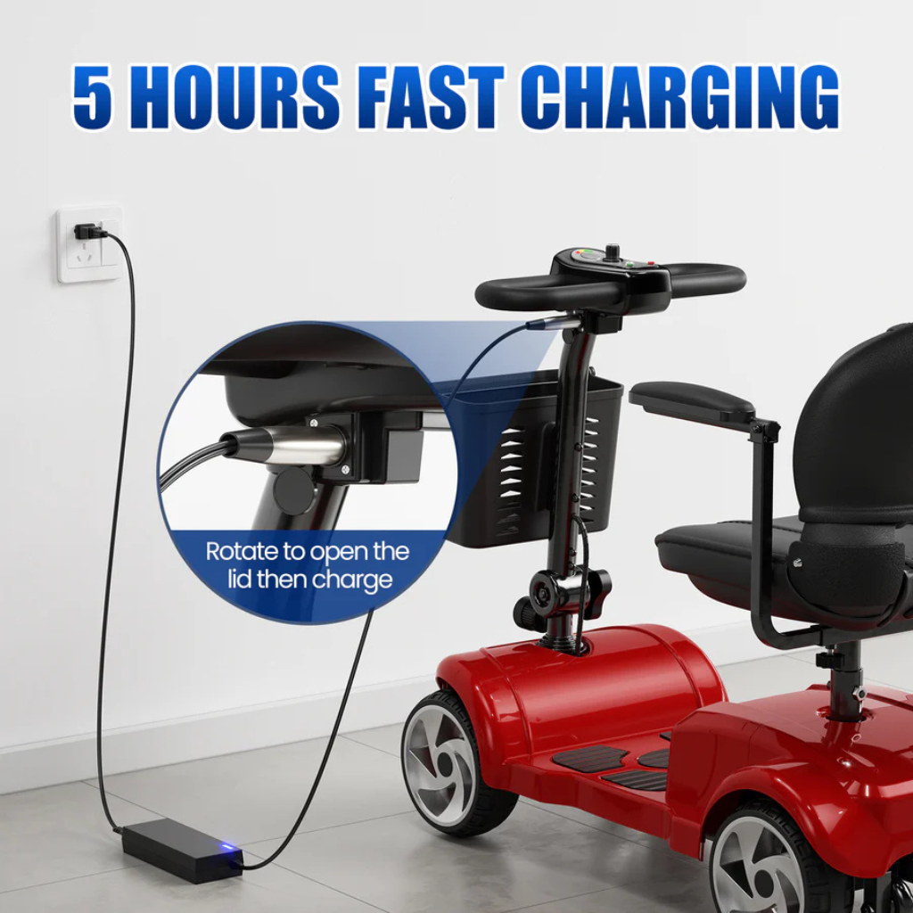 4-Wheel Electric Scooter with 20-Mile Range & 330 lbs Capacity